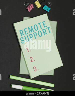 Handwriting text Remote Support, Word for help end-users to solve computer problems and issues remotely Stock Photo