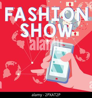 Writing displaying text Fashion Show, Concept meaning exibition that involves styles of clothing and appearance Stock Photo