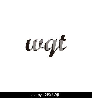 Letter wqt connect geometric symbol simple logo vector Stock Vector