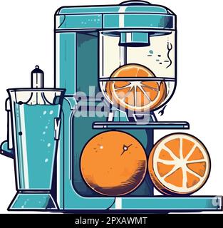 Fresh citrus fruit cocktail, healthy and refreshing Stock Vector