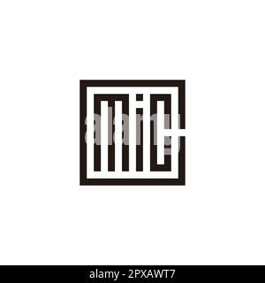 Letter Mic in c, square geometric symbol simple logo vector Stock Vector