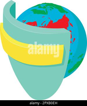 Spanish shield icon isometric vector. Metal spanish shield on planet ...