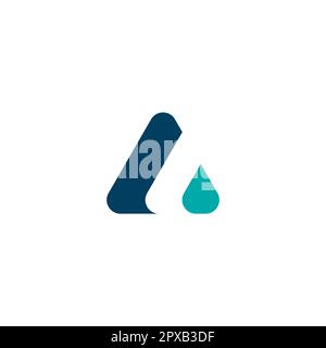 Letter A Logo Design. Initial A Water Vector Stock Vector
