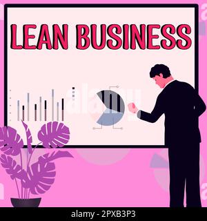 Text showing inspiration Lean Business, Business approach improvement of waste minimization without sacrificing productivity Stock Photo