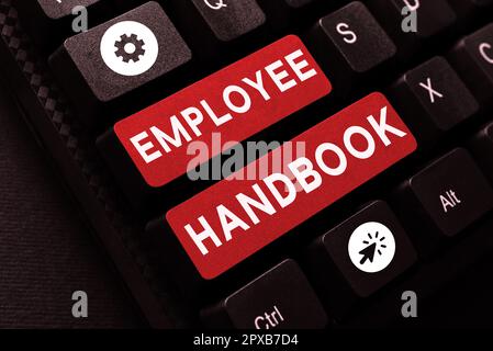 Handwriting text Employee Handbook, Business idea Document that contains an operating procedures of company Stock Photo