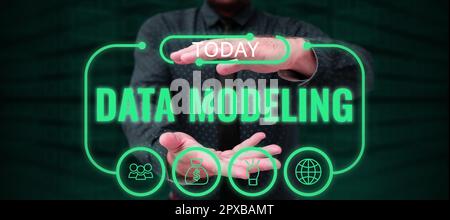 Sign displaying Data Modeling, Business concept process of transferring data between data storage systems Stock Photo
