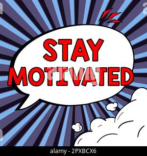 Text caption presenting Stay Motivated, Internet Concept Reward yourself every time you reach a goal with knowledge Stock Photo