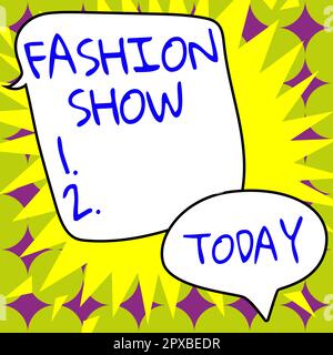 Writing displaying text Fashion Show, Word Written on exibition that involves styles of clothing and appearance Stock Photo