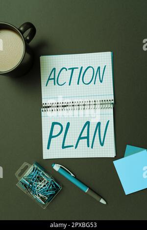 Conceptual caption Action Plan. Word Written on list of things or ...