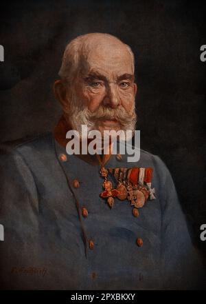 World War I. Franz Joseph I, Emperor of Austria, Apostolic King of Hungary.  Franz Joseph I or Francis Joseph I (German: Franz Joseph Karl; Hungarian: Ferenc József Károly, 1830–1916) was Emperor of Austria, King of Hungary, and the other states of the Habsburg monarchy from 2 December 1848 until his death on 21 November 1916. Stock Photo