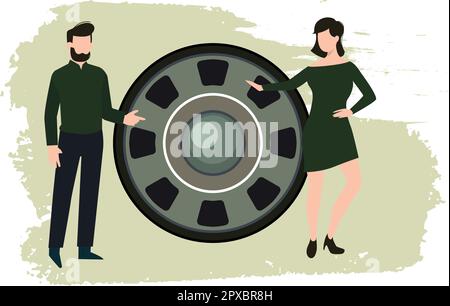 A boy and a girl are talking. Stock Vector