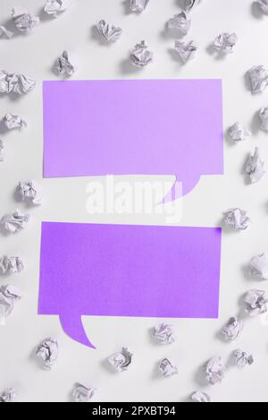Paper Wraps Placed Around Important Information. Crumpled Memos With Data. Stock Photo