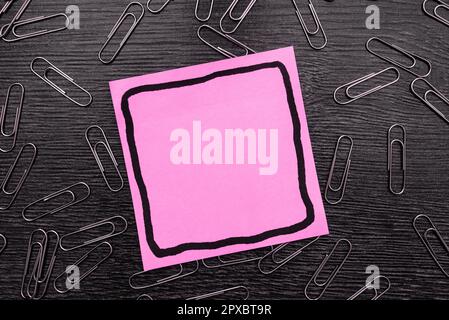 Paperclips Around Important Informations On Desk. Presented Recent Updates. Stock Photo