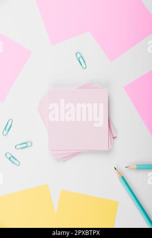 Multiple Assorted Collection Office Stationery Photo Placed Over Table Stock Photo