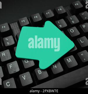 Color paper with important message laying on black Computer keyboard. Stock Photo