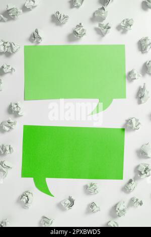 Paper Wraps Placed Around Important Information. Crumpled Memos With Data. Stock Photo