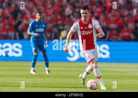 ROTTERDAM, NETHERLANDS - APRIL 30: Steven Bergwijn of Ajax during the Dutch  TOTO KNVB Cup final match between Ajax and PSV at Stadion Feijenoord on  April 30, 2023 in Rotterdam, Netherlands (Photo