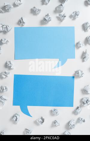Paper Wraps Placed Around Important Information. Crumpled Memos With Data. Stock Photo