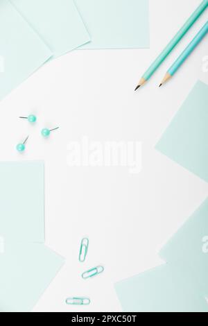 Multiple Assorted Collection Office Stationery Photo Placed Over Table Stock Photo