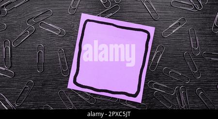 Paperclips Around Important Informations On Desk. Presented Recent Updates. Stock Photo