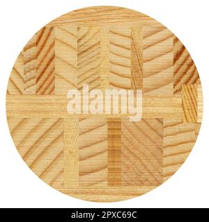 Wooden marquetry, patterns created from the combination of different woods, wooden floor, parquet, cutting board Stock Photo