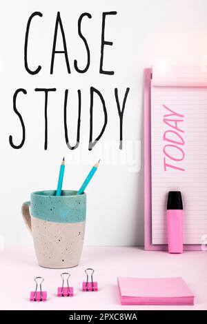 Handwriting text Case Study, Word Written on A subject matter to be discussed and related to the topic Stock Photo