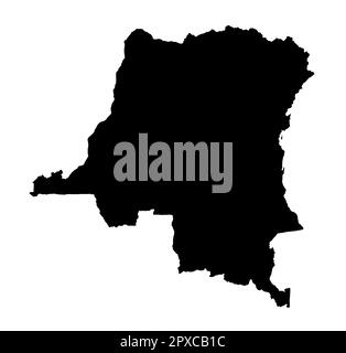 Republic of the Congo Blank Map Isolated on White Background. High ...