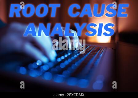 Handwriting text Root Cause Analysis, Business overview Method of Problem Solving Identify Fault or Problem Stock Photo