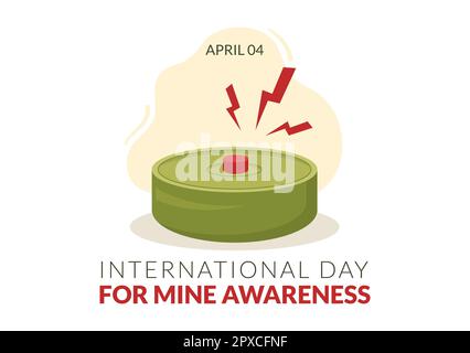 International Mine Awareness Day on April 04 Illustration with Do Not Step on Landmines for Web Banner in Flat Cartoon Hand Drawn Templates Stock Photo