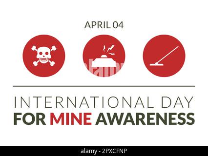 International Mine Awareness Day on April 04 Illustration with Do Not Step on Landmines for Web Banner in Flat Cartoon Hand Drawn Templates Stock Photo