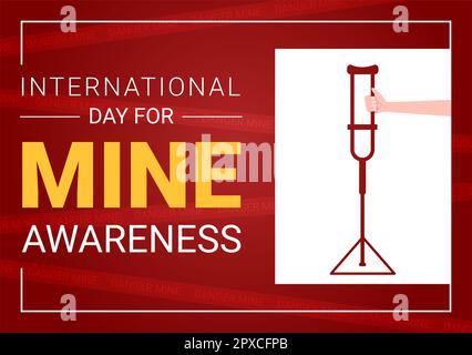 International Mine Awareness Day on April 04 Illustration with Do Not Step on Landmines for Web Banner in Flat Cartoon Hand Drawn Templates Stock Photo