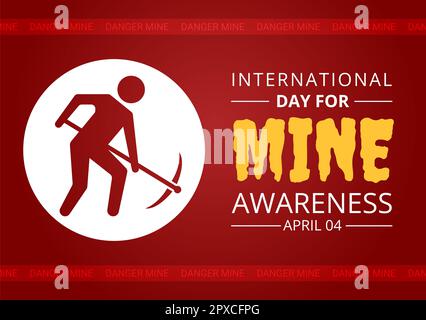 International Mine Awareness Day on April 04 Illustration with Do Not Step on Landmines for Web Banner in Flat Cartoon Hand Drawn Templates Stock Photo