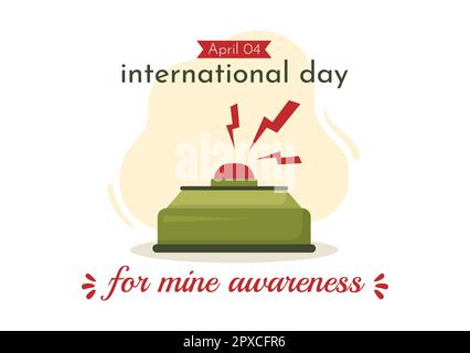 International Mine Awareness Day on April 04 Illustration with Do Not Step on Landmines for Web Banner in Flat Cartoon Hand Drawn Templates Stock Photo