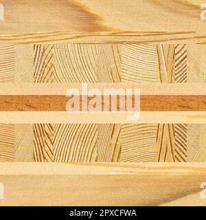 Wooden marquetry, patterns created from the combination of different woods, wooden floor, parquet, cutting board Stock Photo