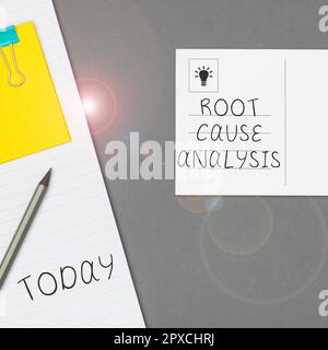Handwriting text Root Cause Analysis, Word for Method of Problem Solving Identify Fault or Problem Stock Photo