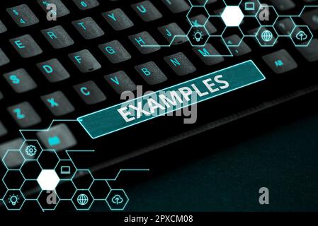 Text sign showing Examples. Word for photo Sample Model to follow Guide ...