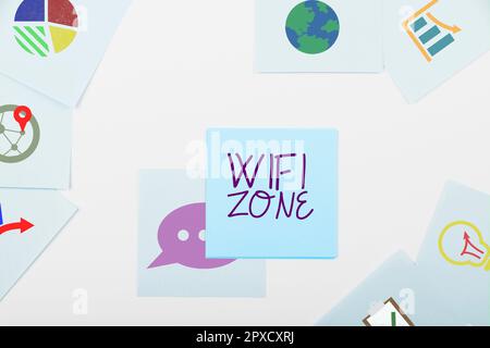 Writing displaying text Wifi Zone, Conceptual photo provide wireless high-speed Internet and network connections Stock Photo