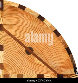 Wooden marquetry, patterns created from the combination of different woods, wooden floor, parquet, cutting board Stock Photo