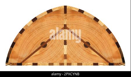 Wooden marquetry, patterns created from the combination of different woods, wooden floor, parquet, cutting board Stock Photo