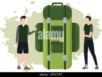 The boys have the bag. Stock Vector