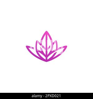 Lotus Line Flower Logo Design. Lotus Icon. Logo for Spa or meditation Stock Vector