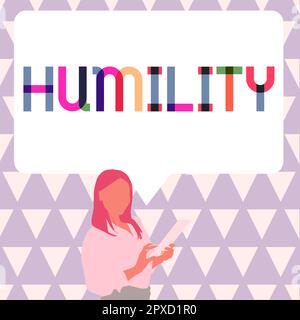 Conceptual caption Humility Is Greatness. Concept meaning being Humble ...