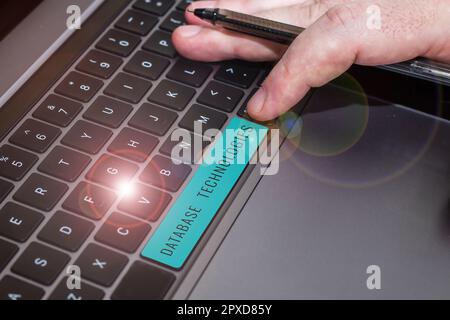Text showing inspiration Database Technologies, Word for uses a database application that provides database services Stock Photo