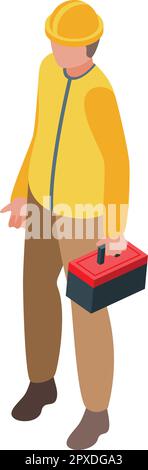 Tool box icon isometric vector. Man instrument. Person work Stock Vector