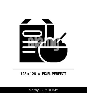 Cereals pixel perfect black glyph icon Stock Vector