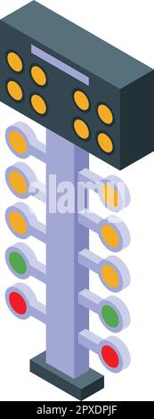 Racer traffic lights icon isometric vector. Race car. Driver auto Stock Vector