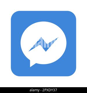 Vinnytsia, Ukraine - April 29, 2023. Popular social media logo Messenger icon . Vector design. Realistic editorial sign Stock Vector