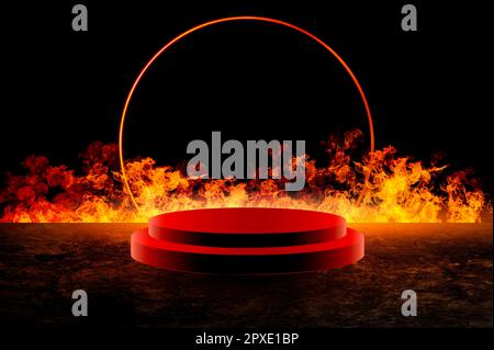 Display free space next to the burning flames Stock Photo