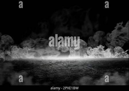 Display free space next to the burning smoke Stock Photo