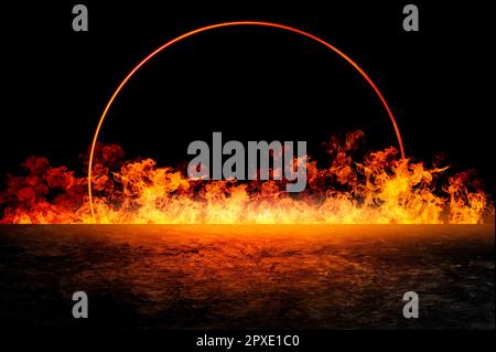 Display free space next to the burning flames Stock Photo